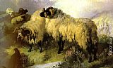 Highland Scene with Sheep and Grouse by George W. Horlor